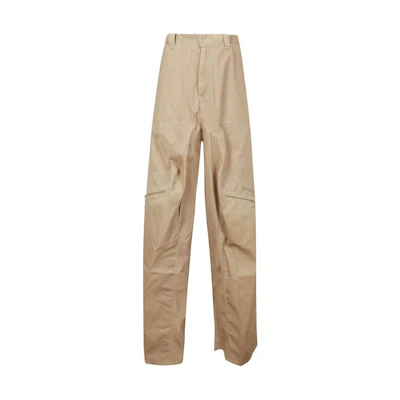 (Women) Y/Project YProject SS24 High-Waisted Wide-Leg Knit Pants Beige. 203PA003WASHEDBEIGE
