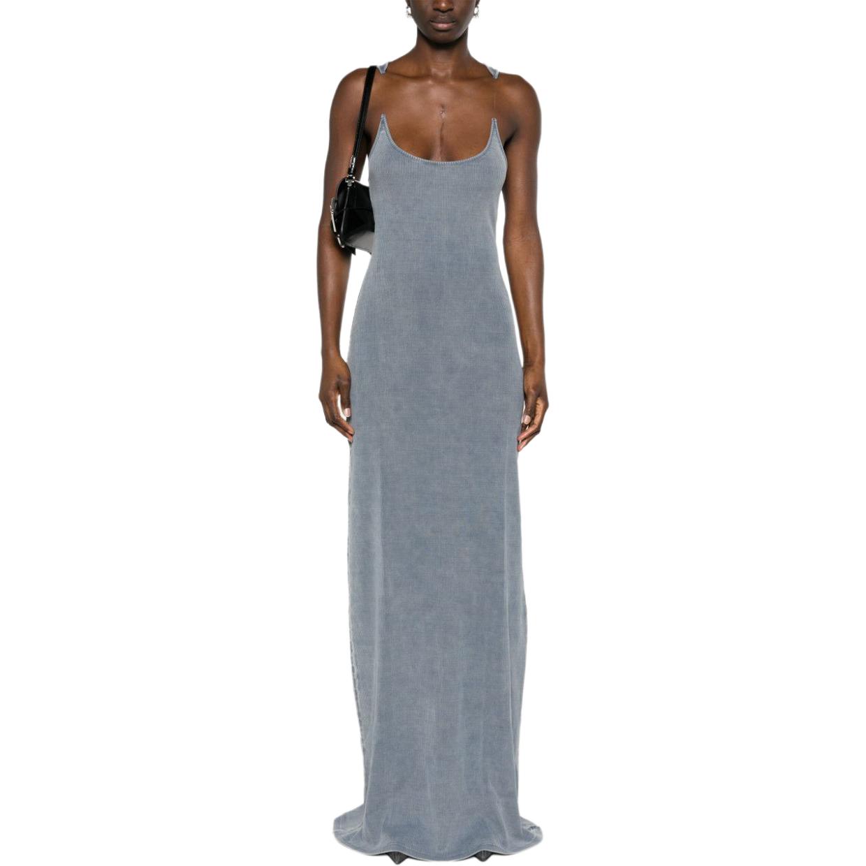 Lookbook (W) Y/Project YProject SS24 Gaun Tank Rajut Biru Muda - Selesa & Warna Padu 104DR001-BLUE