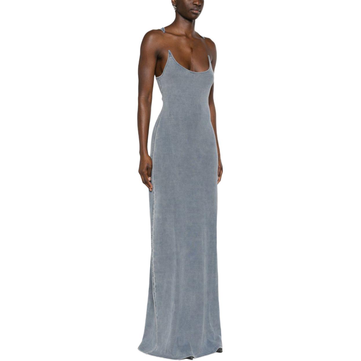 Shop (W) Y/Project YProject SS24 Gaun Tank Rajut Biru Muda - Selesa & Warna Padu 104DR001-BLUE