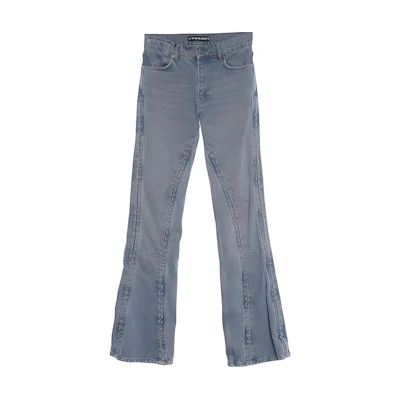 (Women) Y/Project YProject SS24 Light Grey Straight-Leg Casual Zipper Denim Jeans 107PA002D14