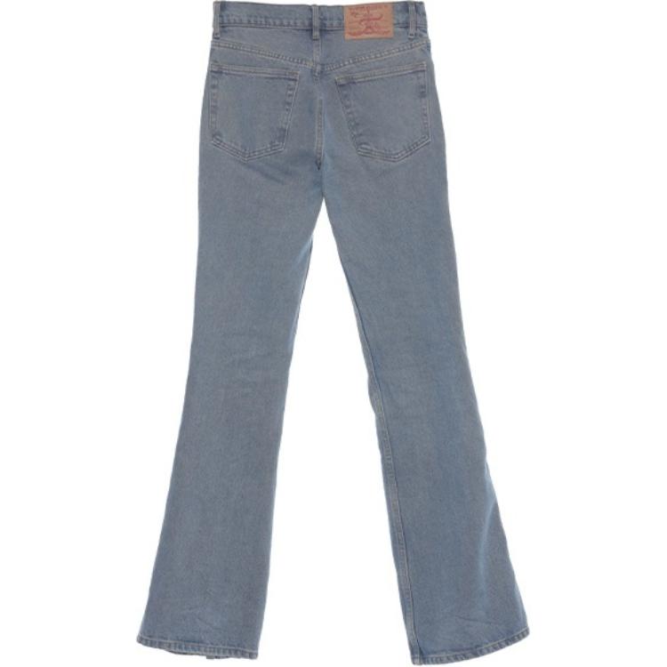 Lookbook (W) Y/Project YProject SS24 Jeans Denim Kelabu Cerah Zip Lurus Kasual. 107PA002D14