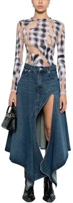 (W) Y/Project YProject SS24 Baju T Lengan Panjang Plaid Jarang Hitam. 105TO001-WHITE Lookbook (W) Y/Project YProject SS24 Baju T Lengan Panjang Plaid Jarang Hitam. 105TO001-WHITE