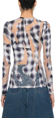 (W) Y/Project YProject SS24 Baju T Lengan Panjang Plaid Jarang Hitam. 105TO001-WHITE Shop (W) Y/Project YProject SS24 Baju T Lengan Panjang Plaid Jarang Hitam. 105TO001-WHITE