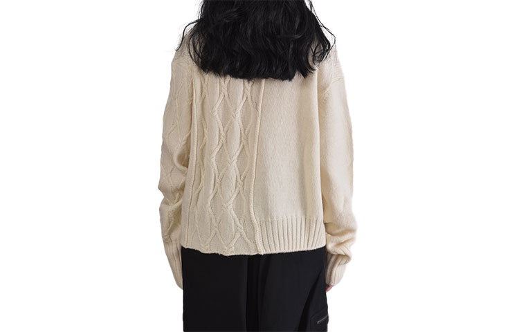 Lookbook (W) Yohji Yamamoto Knit Pullover Sweater Wol Off-White. FX-K19-197-1