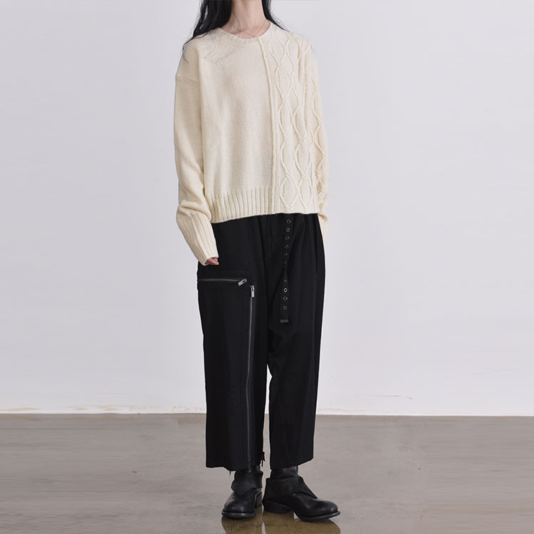 Details for (W) Yohji Yamamoto Knit Pullover Sweater Wol Off-White. FX-K19-197-1