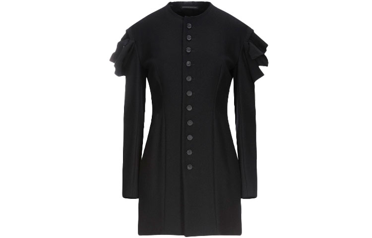 (Women) Yohji Yamamoto FW19  Ruffled Slim Wool Jacket Black FC-J05-105