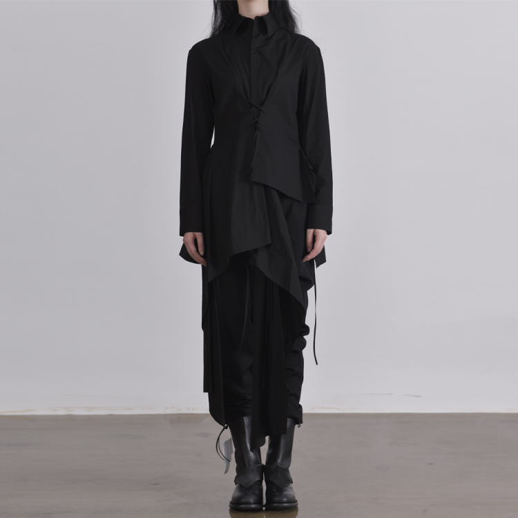 Shop (W) ヨウジヤマモト FW21 カジュアル ミニマリスト ブラックパンツ FX-P08-100-1