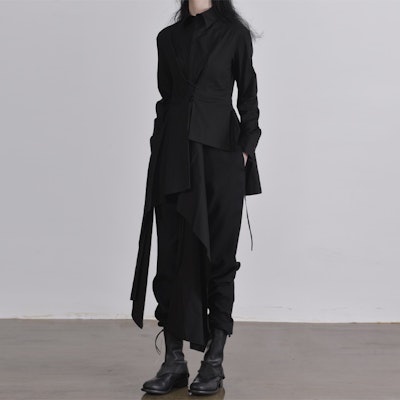 (W) ヨウジヤマモト FW21 カジュアル ミニマリスト ブラックパンツ FX-P08-100-1 Details for (W) ヨウジヤマモト FW21 カジュアル ミニマリスト ブラックパンツ FX-P08-100-1