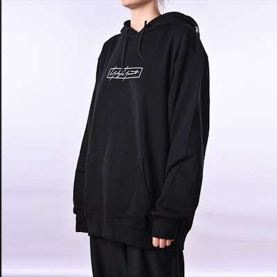 (Women) Yohji Yamamoto FW21 Letter Print Pullover Hoodie Black HX-T84-984-1 Details for (Women) Yohji Yamamoto FW21 Letter Print Pullover Hoodie Black HX-T84-984-1