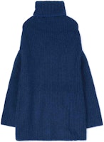 (Women) Yohji Yamamoto FW22 Blue Turtleneck Loose-Fit Sweater. FE-K26-985-1-02 (Women) Yohji Yamamoto FW22 Blue Turtleneck Loose-Fit Sweater. FE-K26-985-1-02