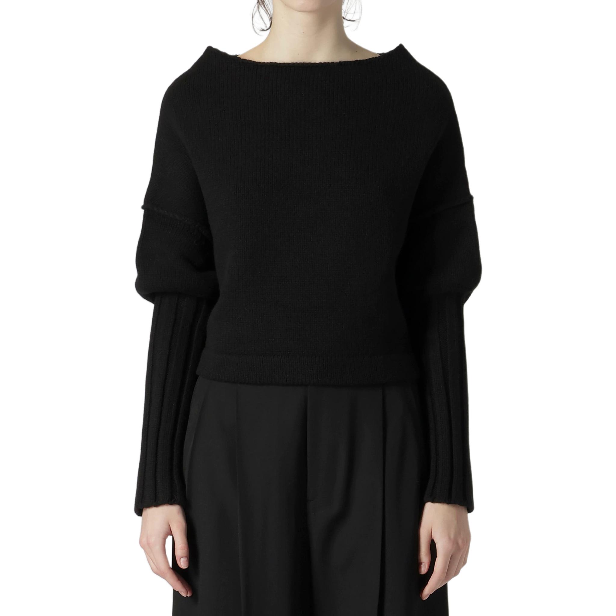 Cheap (W) Yohji Yamamoto FW24 Sweater Crewneck Hitam Oversized. FB-K53-107-3