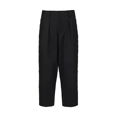 (Women) Yohji Yamamoto S'YTE FW22 Black Straight-Leg Pants with Contrast Trim. YV-P06-100-01