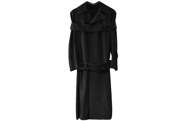 (Women) Yohji Yamamoto SS21  Long Belted Trench Coat Black. FD-J13-200