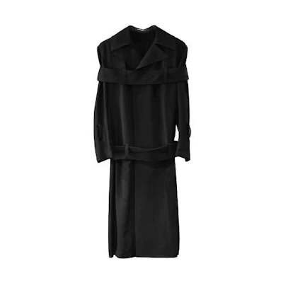 (Women) Yohji Yamamoto SS21 Long Belted Trench Coat Black. FD-J13-200