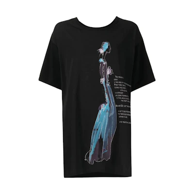 (Women) Yohji Yamamoto SS22 Graphic Print Crewneck Short Sleeve T-Shirt Women Black FG-T67-275