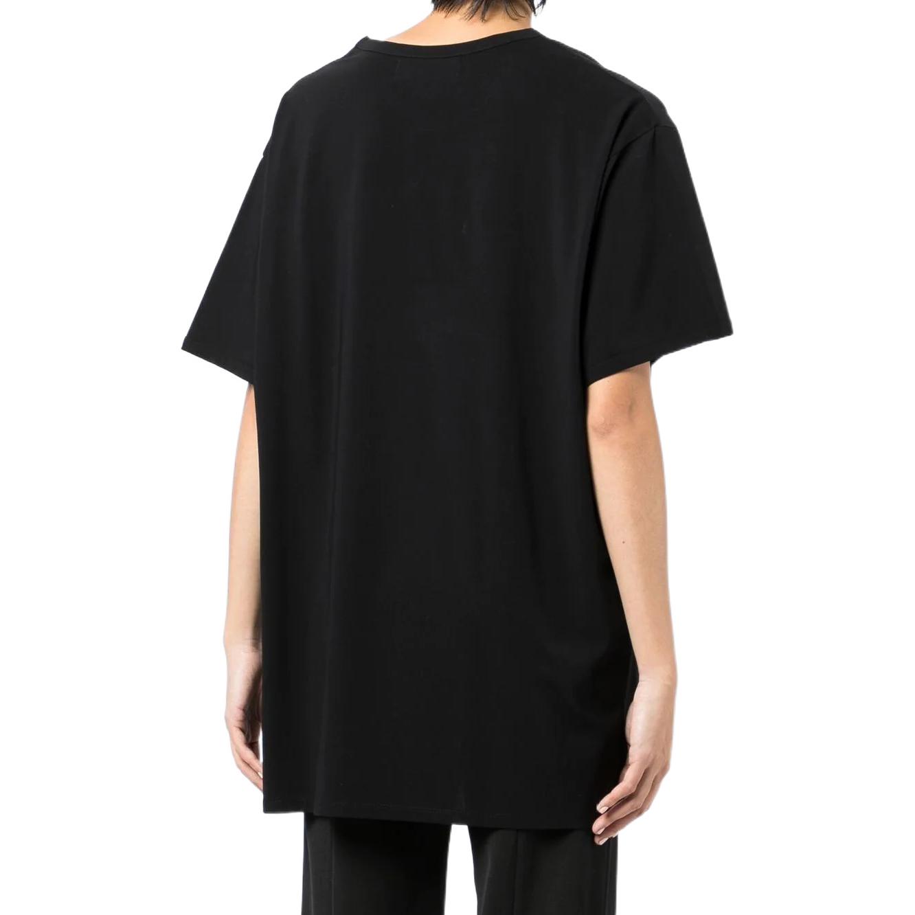 Shop (W) Yohji Yamamoto SS22 Kaos Wanita Lengan Pendek Cetak Grafis Warna Hitam FG-T67-275