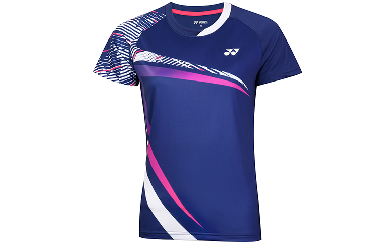(Women) Yonex Colorblock Quick-Dry Breathable Badminton T-Shirt Navy Blue 210181BCR-629
