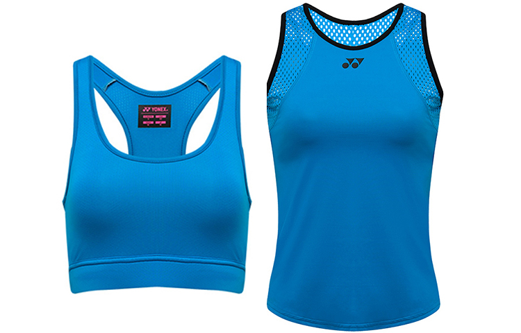 (Women) YONEX Mesh Detachable Sports Tank Top Deep Sky Blue 20576EX-425