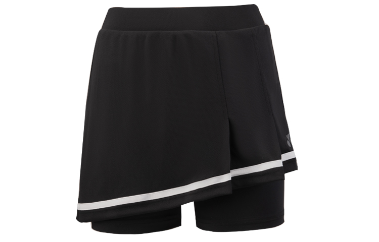(Women) Yonex SS22 Breathable Quick-Dry Skort Black - Solid Logo Sports Skirt 220101BCR-007
