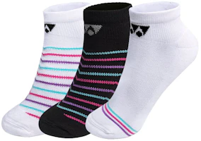 (Women) Yonex Striped Breathable Soft Socks - 3 Pairs, Mixed Colors. 29179EX (Women) Yonex Striped Breathable Soft Socks - 3 Pairs, Mixed Colors. 29179EX