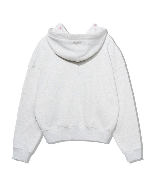 Shop (Women) Yoohee [Jooyoung X Youhee] Heart Applique Hood Zip-Up Light Grey Hoodie YHHZGC001LG