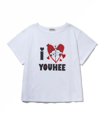 (W) 유희 아이러브 오프숄더 티셔츠 화이트 YHSTGA004WH Order (W) 유희 아이러브 오프숄더 티셔츠 화이트 YHSTGA004WH