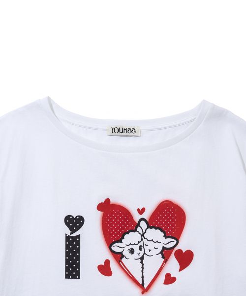 Purchase (W) 유희 아이러브 오프숄더 티셔츠 화이트 YHSTGA004WH