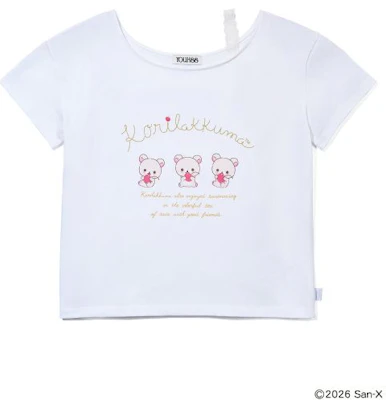 (Women) Yoohee Korilakkuma White Lace Off-Shoulder T-Shirt YHSTGB083WH Lookbook (Women) Yoohee Korilakkuma White Lace Off-Shoulder T-Shirt YHSTGB083WH