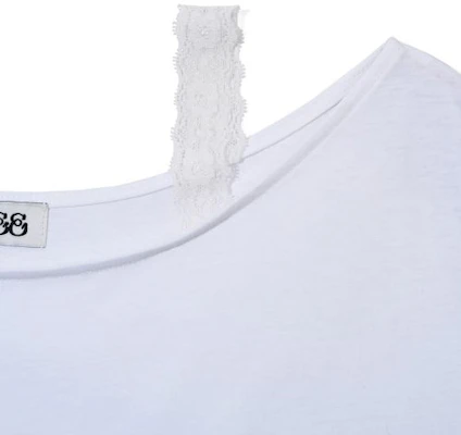 (Women) Yoohee Korilakkuma White Lace Off-Shoulder T-Shirt YHSTGB083WH Sizing (Women) Yoohee Korilakkuma White Lace Off-Shoulder T-Shirt YHSTGB083WH