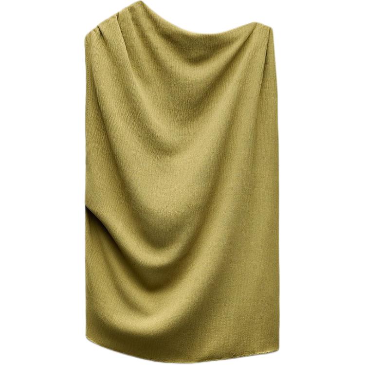 (Women) ZARA  Minimalist Sleeveless Green T-Shirt 1165477-545