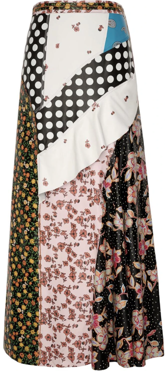women-zara-polka-dot-printed-leather-skirt-multicolor-casual-style-1966500020