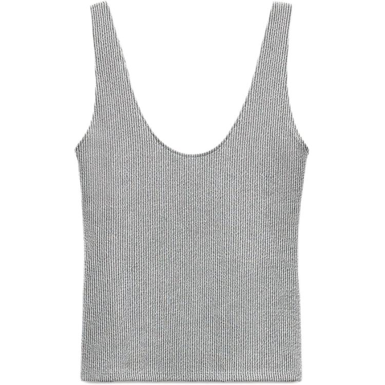 (Women) ZARA  Sleeveless Pullover Tank Top Gray 1165638-808