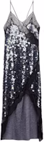(Women) ZARA Blue Mid-Length Sequin Slip Dress for Women 9002799-400 (Women) ZARA Blue Mid-Length Sequin Slip Dress for Women 9002799-400