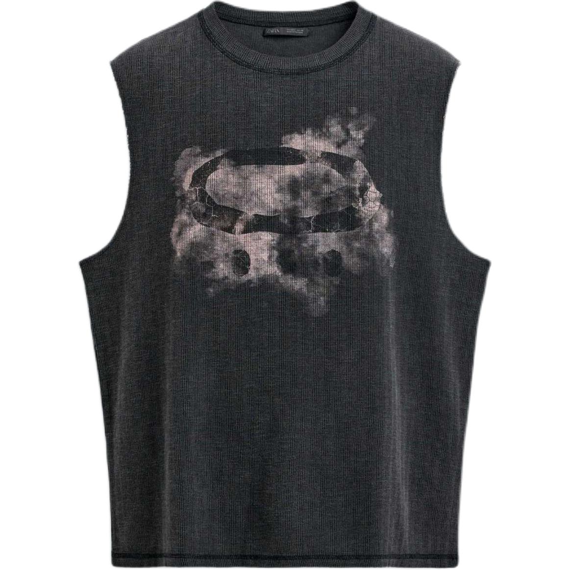 (Women) ZARA Loose Fit Graphic Washed Tank Top Youth Style 4805408-40