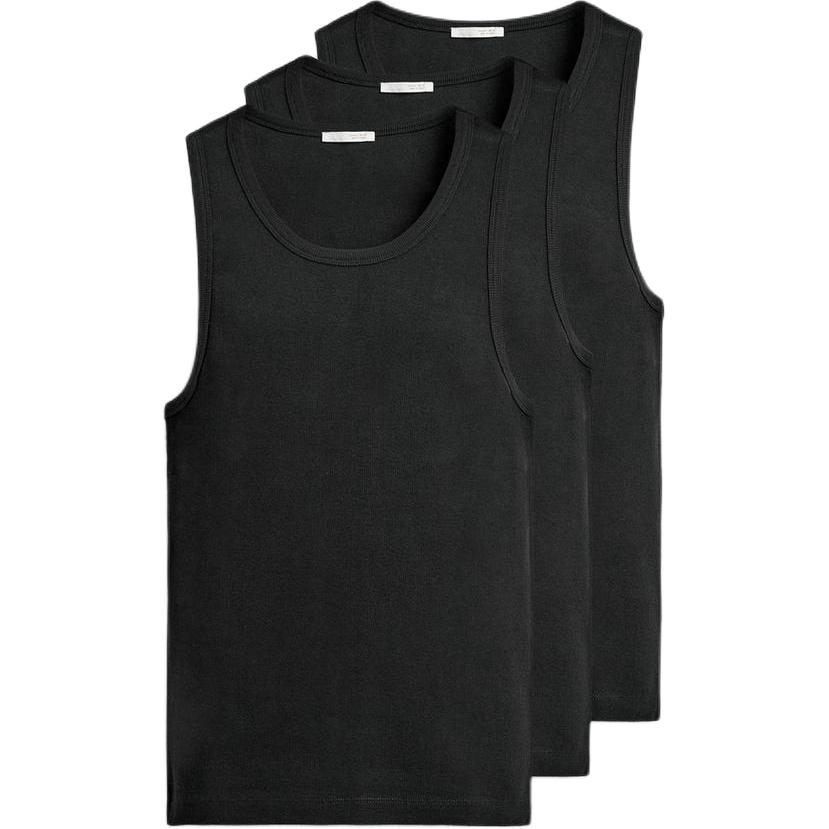 ZARA Slim-Fit Ribbed Knit Tank Top 3-Pack - Soft Solid Colors. 4087452-800-APPAREL