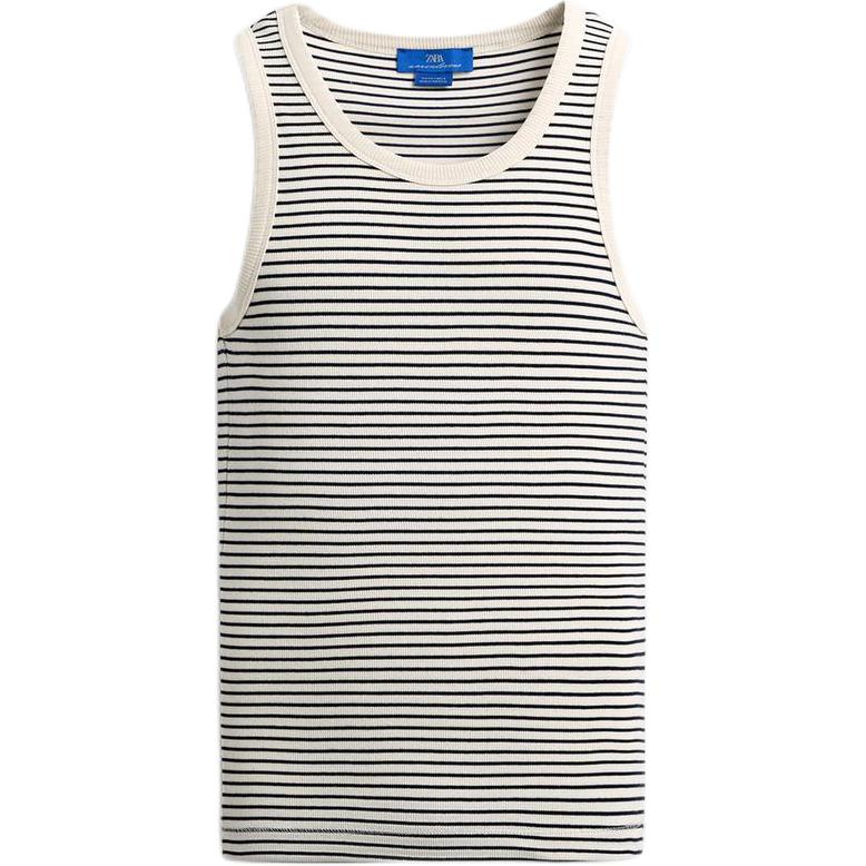 ZARA x Aaron Levine Slim-Fit Jacquard Striped Soft Knit Tank Top 0722399-080