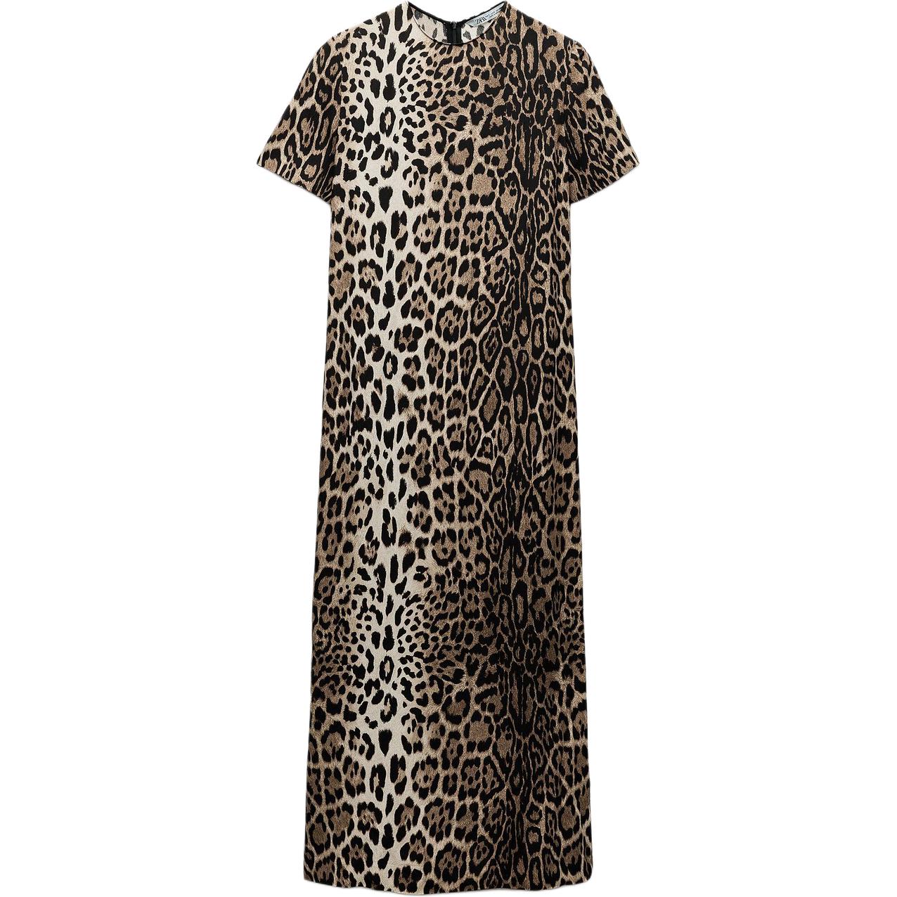 (Women) ZARA ZW Collection  Leopard Print A-Line Short Sleeve Dress 8252163-051
