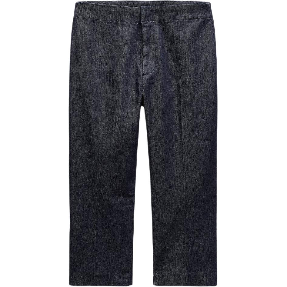(Women) ZARA ZW Collection  Solid Straight Cropped Pants Blue 8246241-407