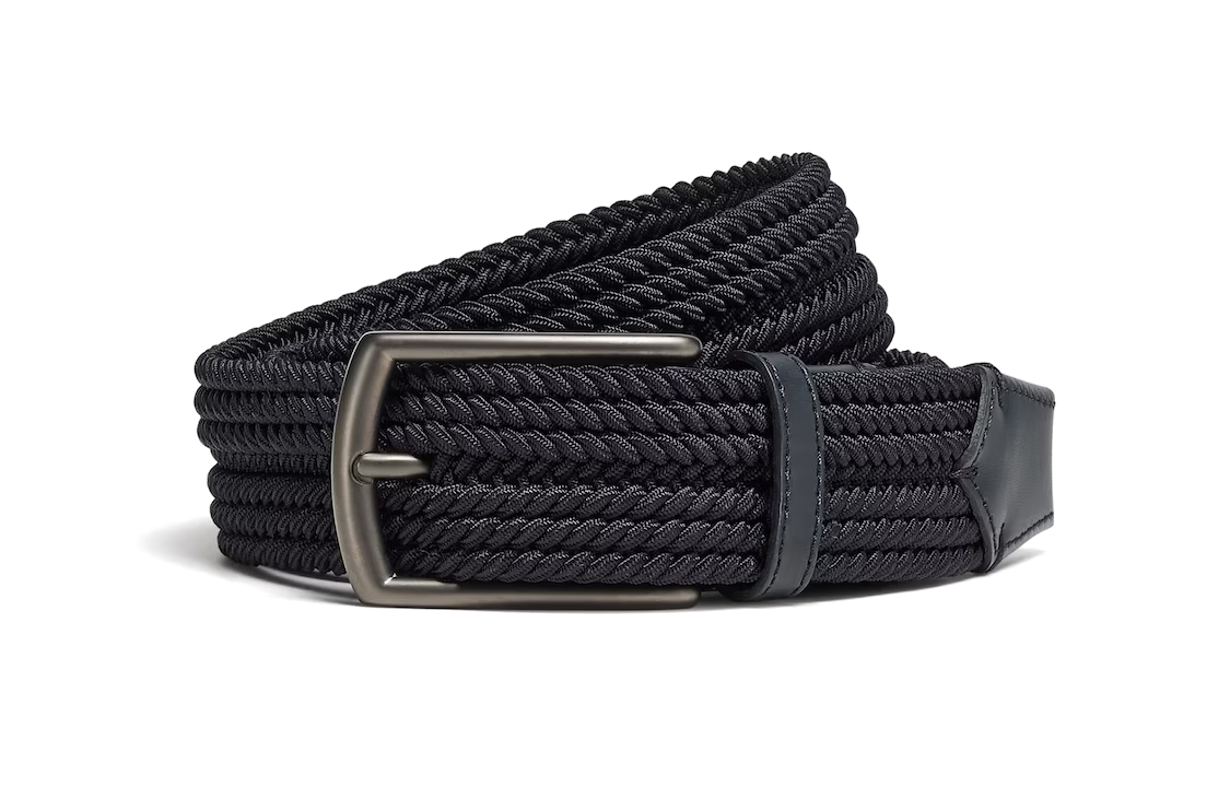 (Women) Zegna  Navy Blue Braided Leather Belt with Pin Buckle 3.2CM. LHTECB024CZNAV