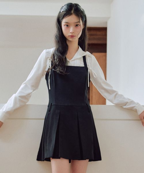 (Women) Zero Planet Dalin Bustier Pleated Mini Dress [BLACK] Z25FDR04BK
