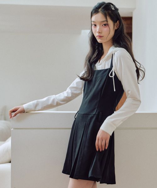 Order (Women) Zero Planet Dalin Bustier Pleated Mini Dress [BLACK] Z25FDR04BK