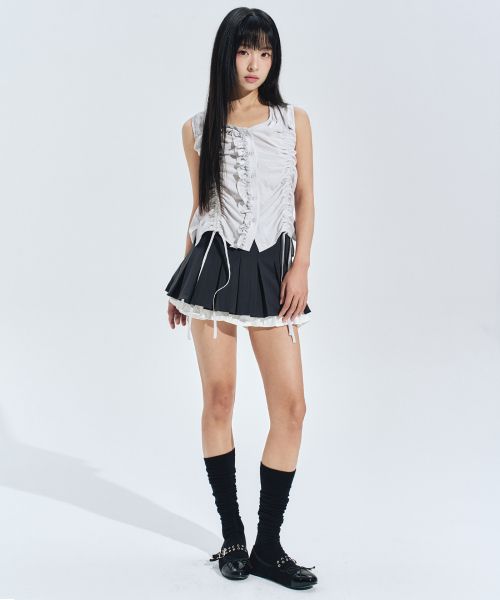 Purchase (W) ZERO PLANET Julia褶皱裙裤 [灰色] Z24SSK03GY