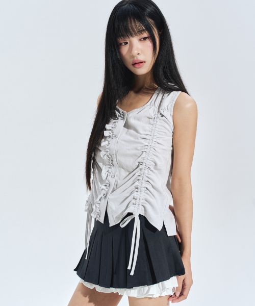 Details for (W) ZERO PLANET Julia褶皱裙裤 [灰色] Z24SSK03GY