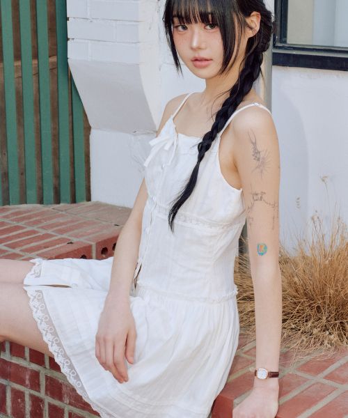Lookbook (Women) Zero Planet Lucia Sleeveless Mini Dress [White] Z25HDR06WH