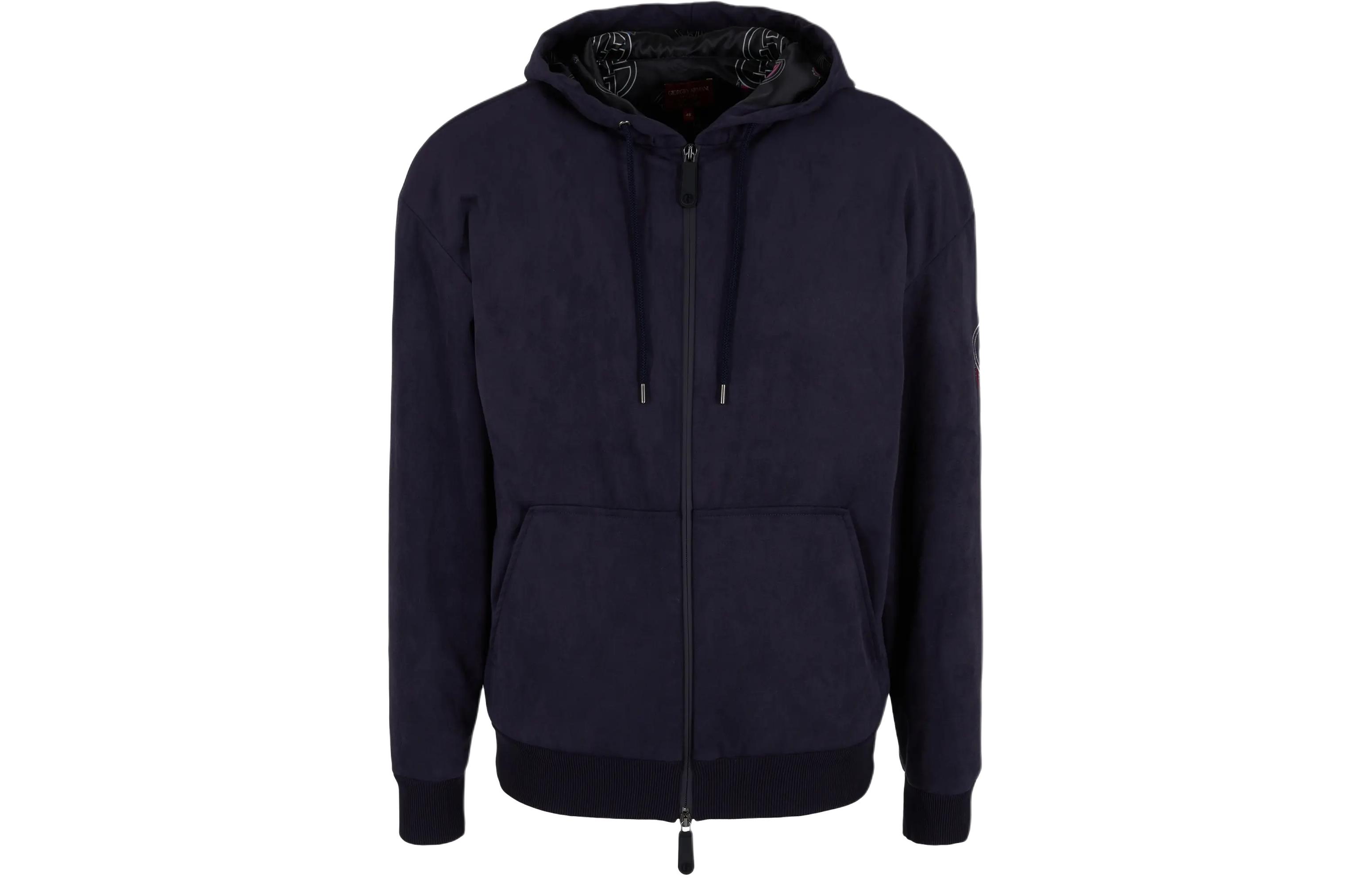 "Year of the Dragon" Giorgio Armani SS24 Navy Hoodie Jacket with Dragon Embroidery GM000069A-F10165-UB142