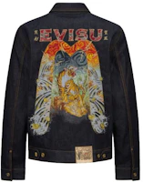 Order 【虎年限定版】EVISU SS22 タイガー刺繍デニムジャケット ブルー 2ESHTM2DJ799XXCT