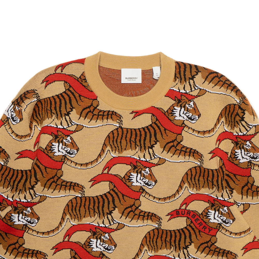 Sizing 【虎年限定版】Burberry虎纹针织衫 蜜糖米色男装 80513141