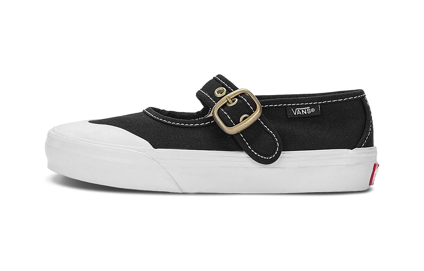 (Youth) (Pre School) Vans Mary Jane Low-Top Breathable Casual Shoes - Black/White VN000CRX6BT