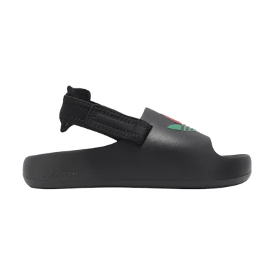 (Youth) adidas adiFOM Adilette Slide J 'Black White Scarlet'