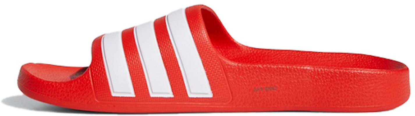 (Youth) adidas Adilette Aqua Slides Red/White EF1750 Buy (Youth) adidas Adilette Aqua Slides Red/White EF1750